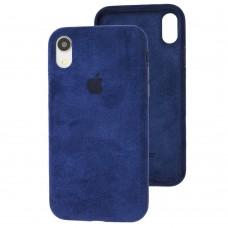 Чохол для iPhone Xr Alcantara 360 темно-синій