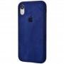 Чохол для iPhone Xr Alcantara 360 темно-синій