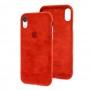 Чехол для iPhone Xr Alcantara 360 красный
