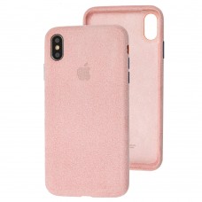 Чехол для iPhone Xs Max Alcantara 360 " pink sand "