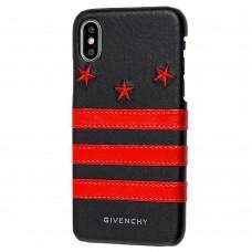 Чехол для iPhone X / Xs Givenchy stars "три красные звезды"