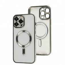Чехол для iPhone 13 Pro Fibra Chrome MagSafe silver