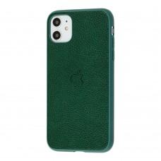 Чохол для iPhone 11 Leather cover зелений