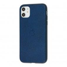 Чохол для iPhone 11 Leather cover синій