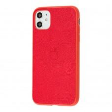Чехол для iPhone 11 Leather cover красный