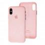 Чехол для iPhone X / Xs Alcantara 360 розовый песок