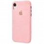 Чохол для iPhone X/Xs Alcantara 360 рожевий пісок