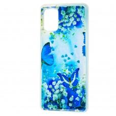 Чехол для Samsung Galaxy A71 (A715) Блестки вода new бабочки