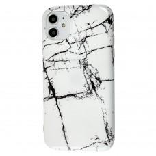 Чехол для iPhone 11 Design Mramor Glossy белый
