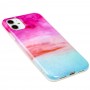 Чехол для iPhone 11 Design Mramor Glossy розово-голубой