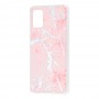 Чохол для Samsung Galaxy A41 (A415) силікон marble рожевий