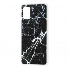 Чехол для Samsung Galaxy A41 (A415) силикон marble черный