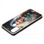 Чохол для Samsung Galaxy M21 / M30s Glass блискітки "дівчина в топі"