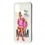 Чехол для Samsung Galaxy M21 / M30s Glass блестки "Mom"