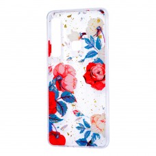 Чехол для Samsung Galaxy A9 2018 (A920) Flowers Confetti "роза"