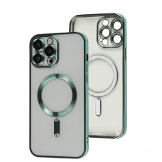 Чехол для iPhone 13 Pro Max Fibra Chrome MagSafe light green