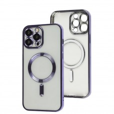 Чохол для iPhone 13 Pro Max Fibra Chrome MagSafe purple