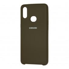 Чехол для Samsung Galaxy A10s (A107) Silky Soft Touch "оливковый"