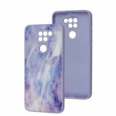 Чохол для Xiaomi Redmi Note 9 Marble Clouds purple