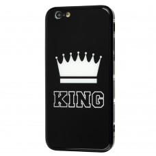 Чехол для iPhone 6 HQ glass "король" черный