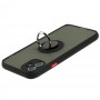 Чохол для iPhone 11 LikGus Edging Ring чорний/червоний
