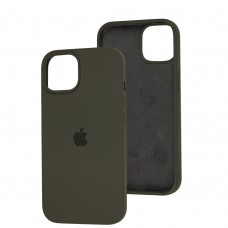 Чохол для iPhone 13 / 14 Square Full silicone сірий / dark olive