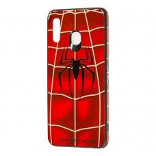 Чехол для Samsung Galaxy A20 / A30 glass print "Spiderman"