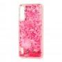 Чехол для Xiaomi Mi A3 / Mi CC9e Блестки вода "розовый фламинго"