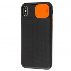 Чехол для iPhone Xs Max Safety camera черный / оранжевый