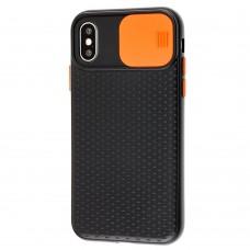 Чехол для iPhone X / Xs Safety camera черный / оранжевый