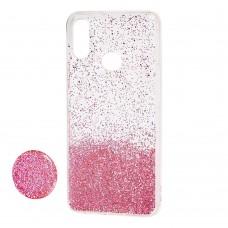 Чохол для Samsung Galaxy A10s (A107) Fashion блискітки + popsocket рожевий