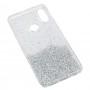 Чохол для Samsung Galaxy A10s (A107) Fashion блискітки + popsocket сріблястий