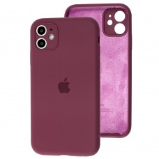 Чехол для iPhone 11 Silicone Slim Full camera maroon