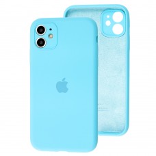 Чехол для iPhone 11 Silicone Slim Full camera light blue