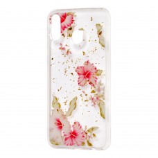 Чехол для Samsung Galaxy M20 (M205) Flowers Confetti "китайская роза"