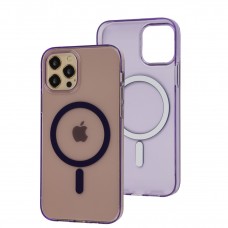 Чохол для iPhone 12 / 12 Pro Clear color MagSafe purple